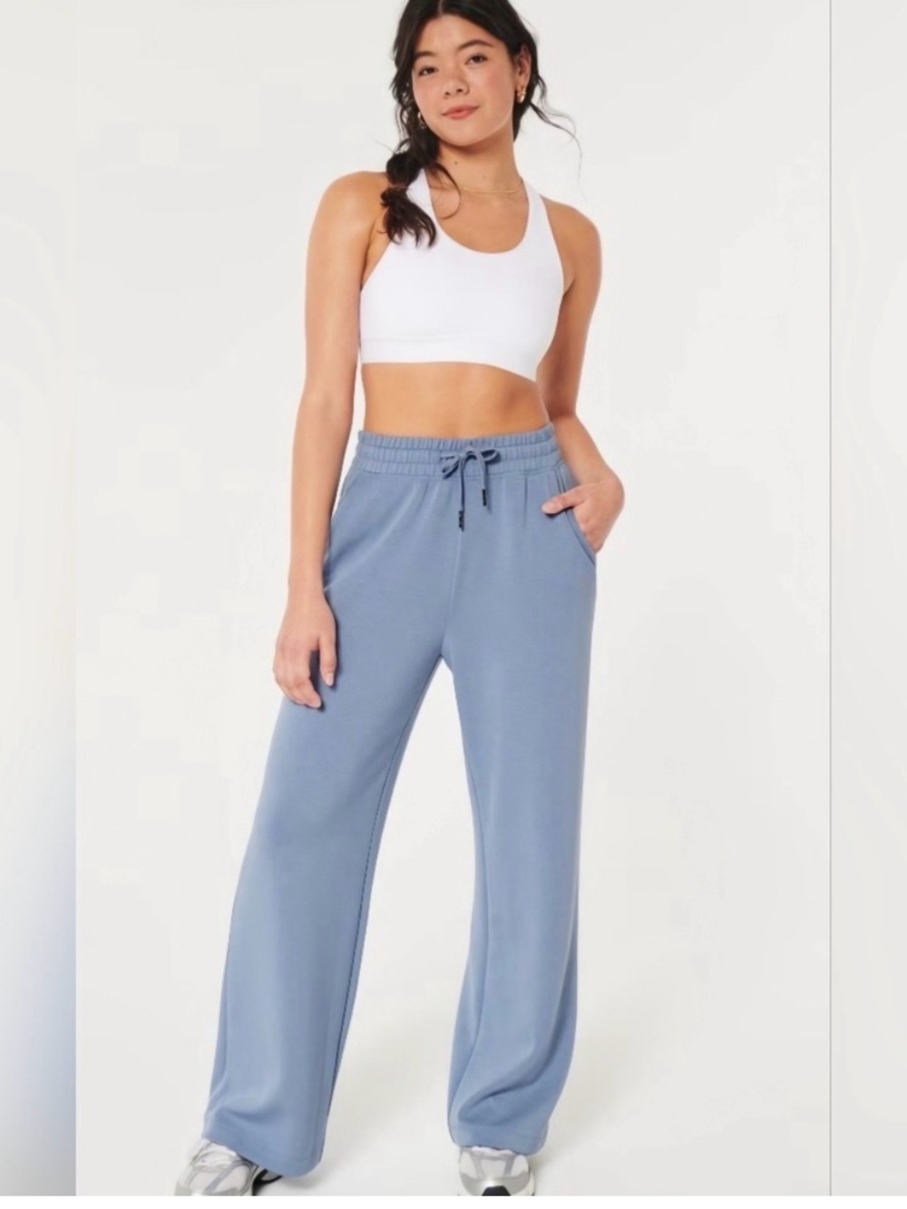 Gilly Hicks by Hollister Active Cool Down Wide-Leg Pants in Dusty Blue
